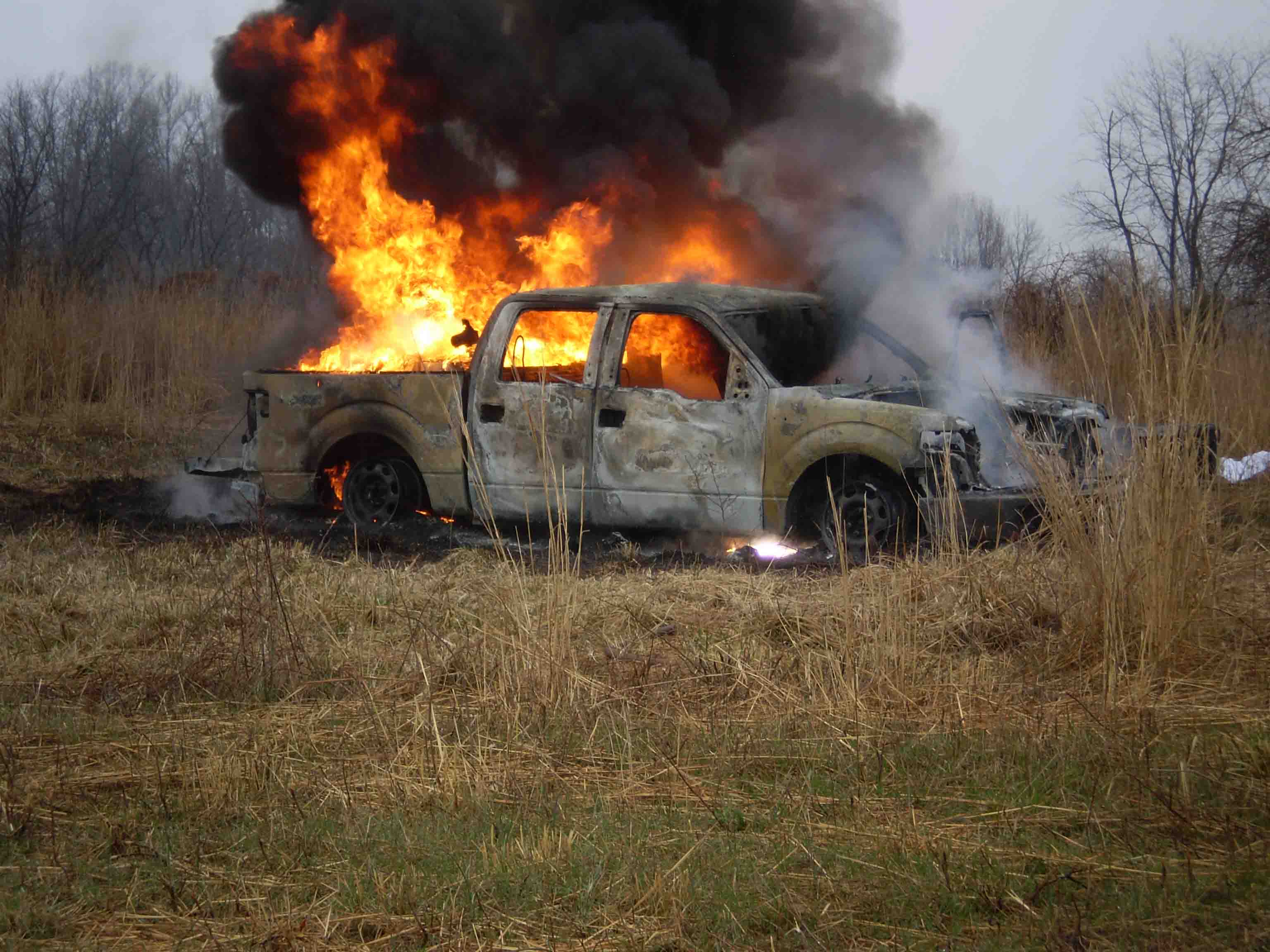 car fires for a second evom